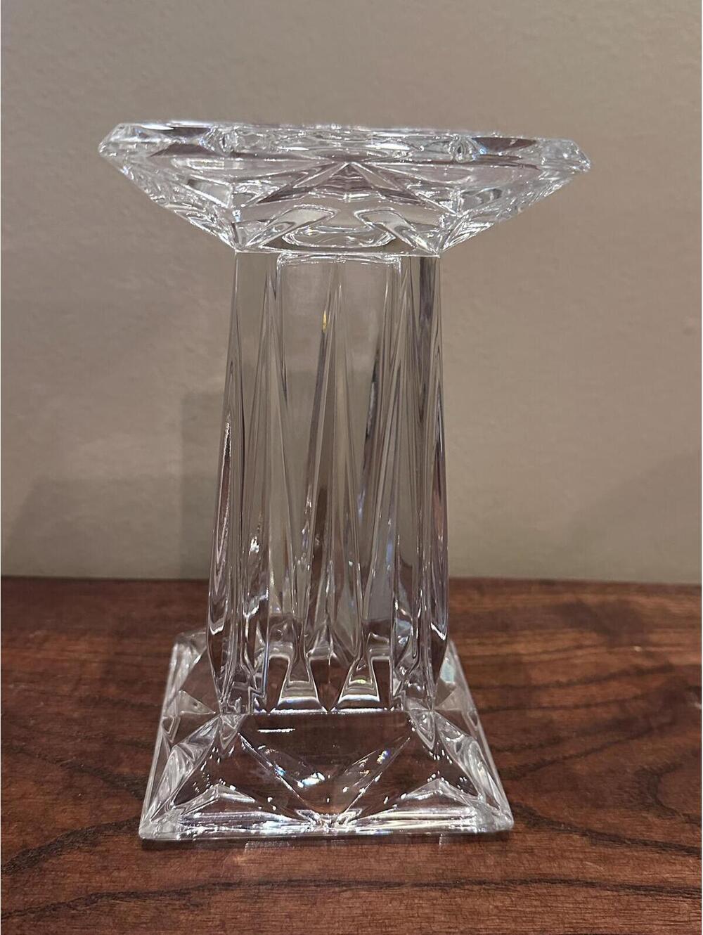Vintage PartyLite P7374 Quad Prism Crystal  Pedestal Candleholder 7” - Picture 3 of 6